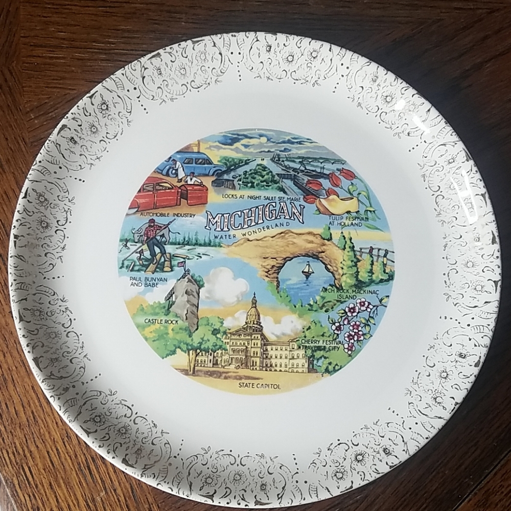 🙂 Souvineer Michigan Water Wonderful Plate!